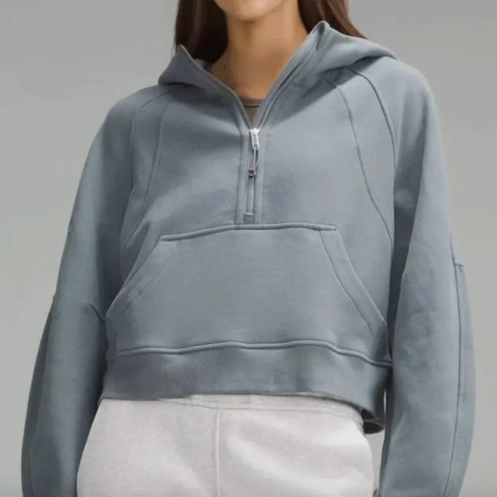 belgium blue Lululemon Belgian Blue Scuba Oversized Half Zip Hoodie (M/L) - Picture 1 of 2